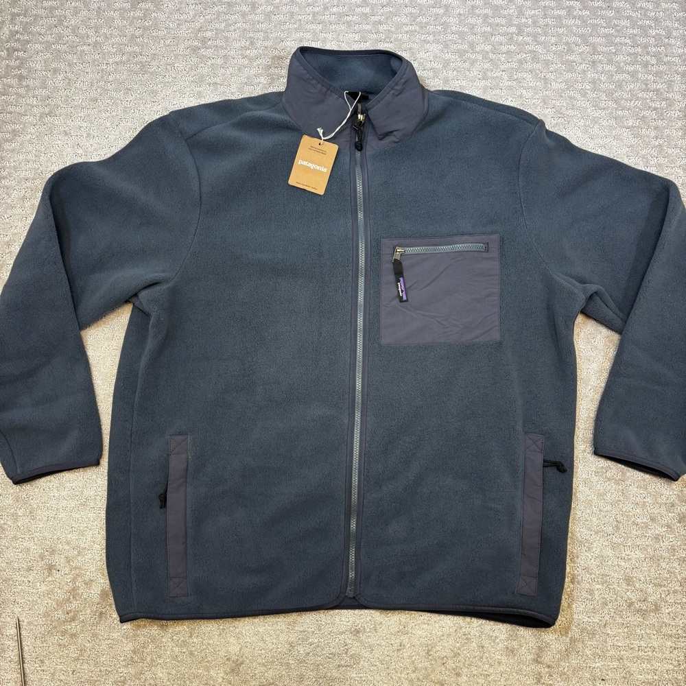 Patagonia 22991 Synchilla Jacket Smolder Blue Full Zip Fleece Mens XXL 2XL NEW
